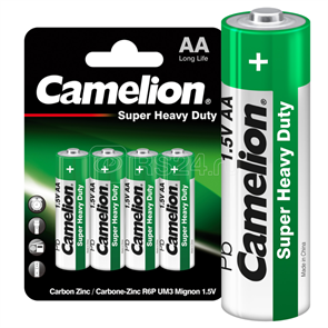 R06-PB4 Green Элемент питания солевой 1,5В тип AA (уп.4/48шт.) Camelion (Китай) R06-PB4