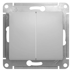 GSL000351 Glossa Механизм двухклавишного выключателя (сх.5), алюминий (уп.20шт.) Systeme Electric (Россия) GSL000351