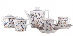 81.24302.00.1 Сервиз чайный ИФЗ Гербовая, Нескучный сад, 15 предметов, фарфор, АО "Императорский фарфоровый завод" 81.24302.00.1