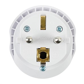 50412 ADP16-06-20W Адаптер-переходник для вилки с плоскими штырями ультраплоский с/з, 250В, 16A, белый Stekker (Китай) 50412