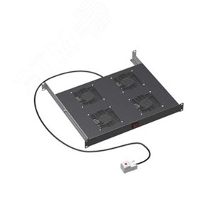 R519VSIT4FTB 19" Вентиляторный модуль, 4 вентилятора с термостатом RAL 9005 ДКС (Россия) R519VSIT4FTB