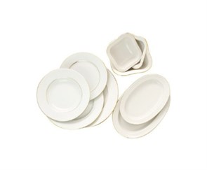 81.20968.00.1 Сервиз столовый ф. Молодежная рис. Золотая лента, 6/27 предметов, АО "Императорский фарфоровый завод" 81.20968.00.1