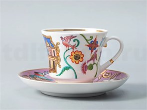 81.29156.00.1 Сервиз чайный форма Банкетная рисунок Чудоград 6 персон 14 предметов, АО "Императорский фарфоровый завод" 81.29156.00.1