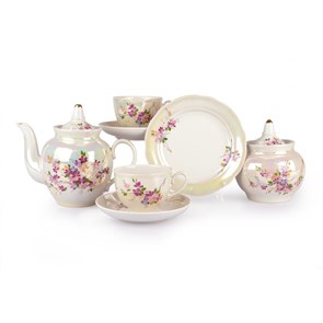 Сервиз чайный Багульник форма Гранатовый 6/20 предметов, Дулево 720004