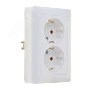 RS16-236-B «ХИТ» Розетка двойная с заземлением, белая, в сборе (уп.68шт.) Systeme Electric (Россия) RS16-236-B