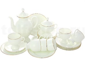 81.14598.00.1 Сервиз кофейный форма Классическая-2 рисунок Золотая лента, 6 персон 20 предметов, АО "Императорский фарфоровый завод" 81.14598.00.1
