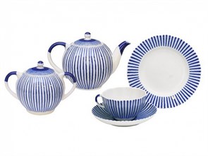 81.20959.00.1 Сервиз чайный форма Тюльпан рисунок Французик, 6 персон 20 предметов, АО "Императорский фарфоровый завод" 81.20959.00.1