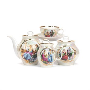 Сервиз чайный Прогулка в усадьбе форма Белый Лебедь 6/15 предметов, Дулево 720041