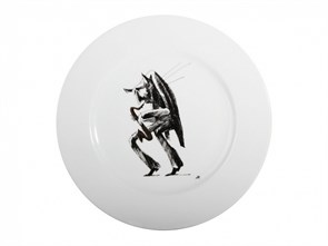 81.23738.00.1 Тарелка декоративная 26.5 см рис. Котосаксофонист, АО "Императорский фарфоровый завод" 81.23738.00.1