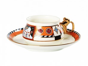 81.16131.00.1 Чашка с блюдцем кофейная 180 мл форма Билибина рисунок Василиса, ИФЗ 81.16131.00.1