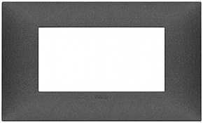 09674.14 Neve Up Накладка на 4 модуля, карбон матовый Vimar (Италия) 09674.14