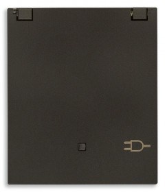 30208.CG Linea Механизм розетки 1 гнездо с заземлением, шторками и крышкой, черная Vimar (Италия) 30208.CG