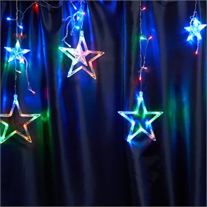 48615 CL29 230V 138 LED мультиколор, звёзды, длина 3м, IP20 , сетевой шнур 3м в комплекте Гирлянда бахрома FERON (Китай) 48615