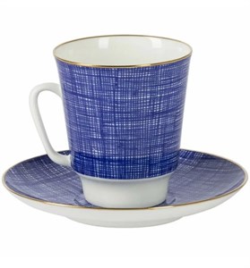 81.27359.00.1 Чашка с блюдцем кофейная ф. Майская рис. Silk, ИФЗ 81.27359.00.1