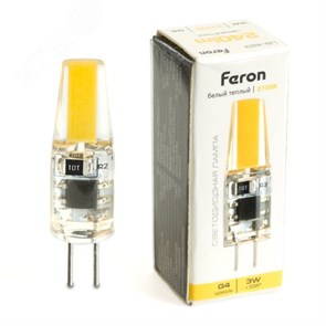 51167 LB-423 G4 LED JC 3W 220V 270° 2700K Лампа светодиодная (уп.10/100шт.) FERON (Китай) 51167