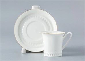 81.15713.00.1 Чашка с блюдцем кофейная 68 мл форма Вертикаль рисунок Золотая отводка, ИФЗ 81.15713.00.1