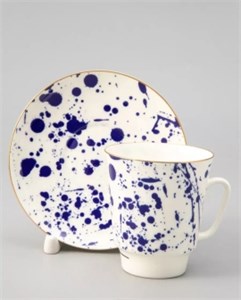 81.27795.00.1 Чашка с блюдцем кофейная ф. Майская рис. Splash, ИФЗ 81.27795.00.1