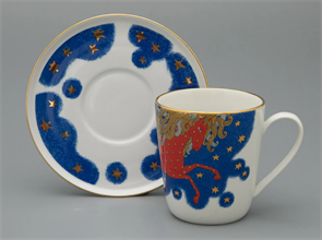 81.33964.00.1 Чашка с блюдцем чайная, форма Колокол рисунок Год лошади, ИФЗ 81.33964.00.1