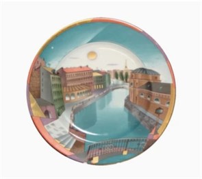 81.25638.00.1 Подарочный набор декоративный 270 мм форма Европейская-2 рисунок Мойка. Раннее утро, ИФЗ  81.25638.00.1