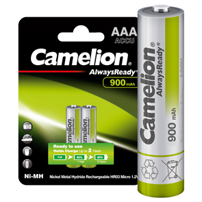 NH-AAA600BP2 Аккумулятор Always Ready Ni-Mh AAA 1,2В 600mAh блистер 2шт. (уп.24/480шт.) Camelion (Китай) NH-AAA600BP2