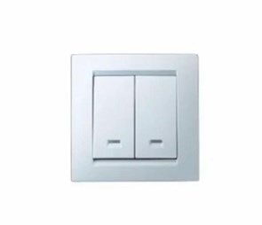 1590392-030 Выключатель двухклавишный с подсветкой (сх.5а), белый, в комплекте с рамкой (уп.20шт.) Simon Electric (Россия) ВЫВЕДЕН ИЗ АССОРТИМЕНТА 1590392-030