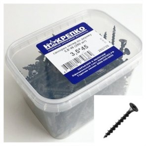 200706 Саморез оксид по дереву потайной крупный шаг 3,5*45 (250 шт EC) (цена за уп) НАКРЕПКО 200706