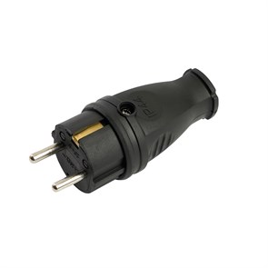 32748 RPG16-21-441 Вилка с заземлением, каучук, серия Одри, чёрный (уп.20шт.) Stekker (Китай) 32748