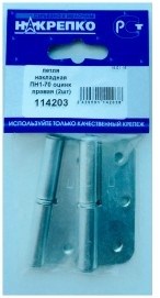 114203 Петля накладная ПН1-70 оцинкованная правая (2шт BL) (цена за уп) НАКРЕПКО 114203