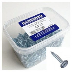 200904 Саморез с прессшайбой острый 4,2*25 (250 шт EC) (цена за уп) НАКРЕПКО 200904