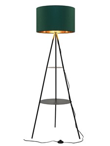 HT-777BGR Черный-зеленый. Светильник напольный, торшер, металл.-флис, со столиком, Е27 40Вт ARTSTYLE HT-777BGR Черный-зеленый.