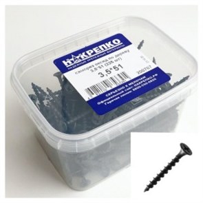 200707 Саморез оксид по дереву потайной крупный шаг 3,5*51 (225 шт EC) (цена за уп) НАКРЕПКО 200707