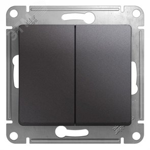 GSL001351 Glossa Механизм двухклавишного выключателя (сх.5), графит (уп.5шт.) Systeme Electric (Россия) GSL001351