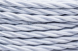 B1-424-071-50 Ретро провод 2х1,5мм² БЕЛЫЙ ГЛЯНЕЦ ПВО (ПВХ, полиэфирная нить) (бухта 50м.) BIRONI (Россия) B1-424-071-50