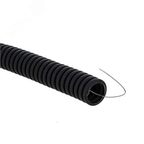 tg-z-16-100-black Plast Труба ПВХ гибкая гофр. Ø16мм, лёгкая с протяжкой, цвет черный (бухта 100м.) EKF (Россия) tg-z-16-100-black