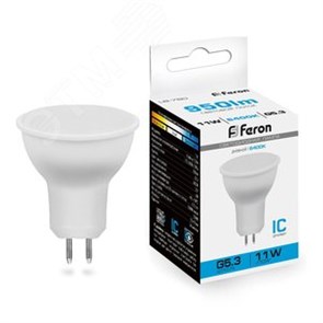 38139 LB-760 MR16 LED 11Вт GU5.3 6500К 930Лм спот 220В (замена 75Вт) Лампа светодиодная (уп.10/200шт.) FERON (Китай) 38139