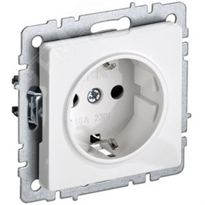 BR-R11-16-K01 BRITE РС11-1-0-БрБ Механизм розетки 1 гнездо с заземлением, белый (уп.10шт.) IEK® (Китай) BR-R11-16-K01