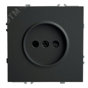 49850 Эмили RST16-5109-05 Механизм розетки 1 гнездо без заземления со шторками, черный уголь, soft touch (уп.12шт.) STEKKER (Китай) 49850