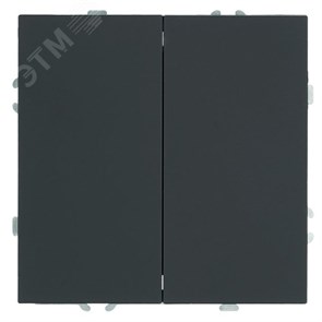 50249 Эмили RSW10-5107-05ZK Механизм переключателя двухклавишного (сх.6/2), быстрозажимные клеммы, черный уголь, soft touch (уп.12шт.) STEKKER (Китай) 50249