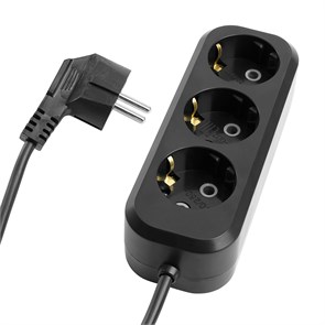 50420 HM01-31-05 Удлинитель трехместный с/з 3x0,75, 5м, серия Home, черный STEKKER (Китай) 50420-1