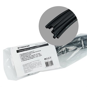 39754 HSTG-953-100BK Термоусадочная трубка клеевая 9,5/3,0 длина 100 см усадка 3:1 черный, STEKKER (Китай) 39754