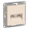 ATN000285 Atlasdesign Механизм розетки двойной компьютерной RJ45+RJ45, Cat.5e, бежевый (уп.10шт.) Schneider Electric ATN000285 - фото 234990