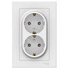 ATN000124 AtlasDesign Розетка двойная с заземлением, белая, в сборе (уп.10шт.) Schneider Electric ATN000124 - фото 235021