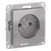 ATN000341 Atlasdesign Механизм розетки 1 гнездо без заземления, алюминий (уп.10шт.) Schneider Electric ATN000341 - фото 247200
