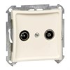 000293  Розетка TV-R одиночн. 2dB, мех-м беж 000293 - фото 307618