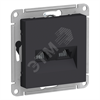 ATN001085 AtlasDesign Механизм розетки двойной компьютерной RJ45+RJ45, Cat.5e, карбон (уп.5шт.) Schneider Electric ATN001085 - фото 342486