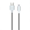 iK-3112NS black Дата-кабель SmartBuy USB-A штекер - USB Type-C штекер, нейлон Socks черно-бел. 1м 73936 - фото 604367