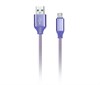iK-12NS violet Дата-кабель SmartBuy USB-A штекер - USB-micro штекер, нейлон Socks 1м фиолет. 83026 - фото 604401
