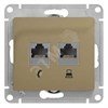 GSL000485 Glossa Розетка телефон/компьютер RJ11+RJ45 Cat. 5e, титан, механизм (уп.10шт.) Schneider Electric GSL000485 - фото 605087