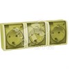 1594447-031 Розетка тройная 2Р+Е Schuko со шторками с крышкой, IP54, 16А 250В, слон. кость (уп.5шт.) 1594447-031 - фото 605228