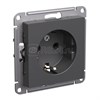ATN001443 AtlasDesign Механизм розетки 1 гнездо с заземлением, базальт (уп.5шт.) Systeme Electric (Россия) ATN001443 - фото 605250